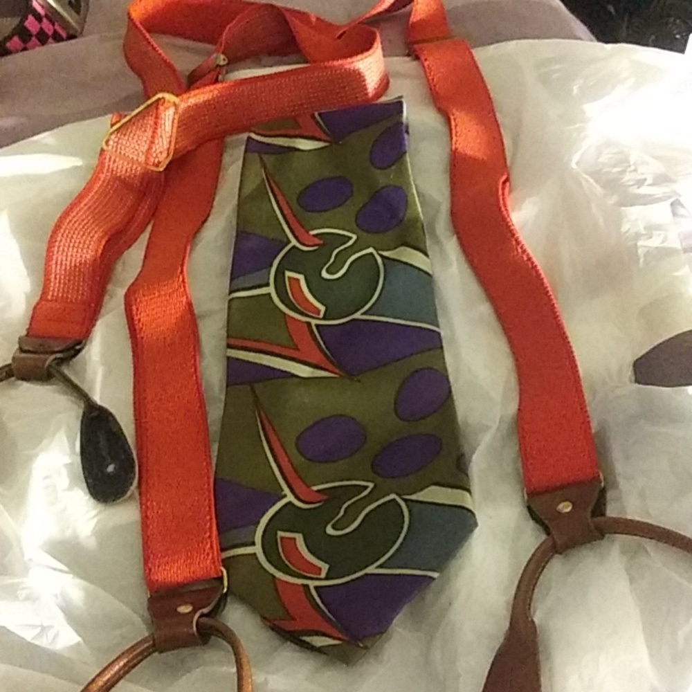 Impact designer polyester tie $35+free suspenders